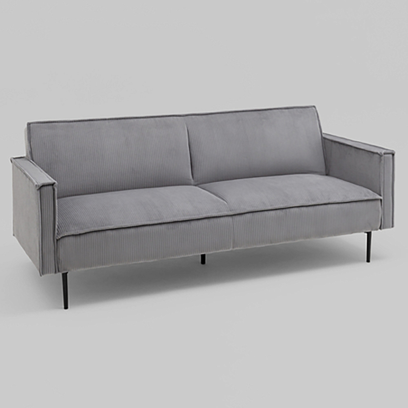 Диван современный вельветовый прямой Worcester Серый Серый Черный в Москве | Loft Concept 