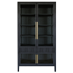 Витрина Primo со стеклянными фасадами и 2 ящиками Черный дуб варинант исполнения - 10 | Loft Concept в Москве