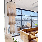 Люстра круглая трехъярусная из бахромы Milk Gradient Braided Fringe варинант исполнения - 3 | Loft Concept в Москве