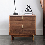 Прикроватный деревянный столик с ящиками Moon Walnut Furniture варинант исполнения - 2 | Loft Concept в Москве