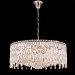 Люстра круглая с хрустальными подвесками на серебряном каркасе Roul Crystal Light варинант исполнения - 7 | Loft Concept в Москве