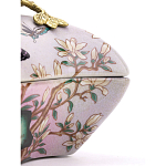 Шкатулка фиолетового цвета с рисунком бабочек и крышкой с фигуркой птицы на ветке Eden Garden варинант исполнения - 5 | Loft Concept в Москве