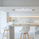 Люстра горизонтальная с волнистым белым плафоном Golden Swirl варинант исполнения - 11 | Loft Concept в Москве