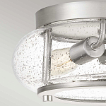 Потолочный светильник цвета никель с плафоном из прозрачного фактурного стекла Quoizel варинант исполнения - 2 | Loft Concept в Москве