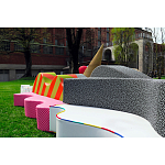 Дизайнерский модульный диван волнистой формы с цветным принтом Poltronova Superonda Sofa варинант исполнения - 37 | Loft Concept в Москве