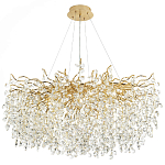 Люстра с хрустальными подвесками на металлических ветках Fairytree Light Gold Chandelier 18 варинант исполнения - 3 | Loft Concept в Москве