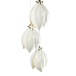 Подвесной светильник светодиодный с 6-ю белыми плафонами в виде цветов Flower Light Gold варинант исполнения - 3 | Loft Concept в Москве