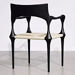 Стул дизайнерский с плетеным сидением Kronos Dining Chair Black варинант исполнения - 5 | Loft Concept в Москве