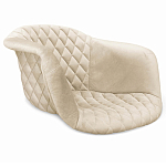 Барный стул со спинкой и подлокотниками на 4-х деревянных ножках Кремовый Велюр Ava Charm варинант исполнения - 2 | Loft Concept в Москве