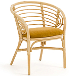 Кресло из ротанга с сиденьем из велюра Vini Rattan Armchair варинант исполнения - 1 | Loft Concept в Москве