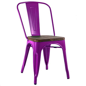 Кухонный стул Tolix Chair Wood Purple Пурпурный