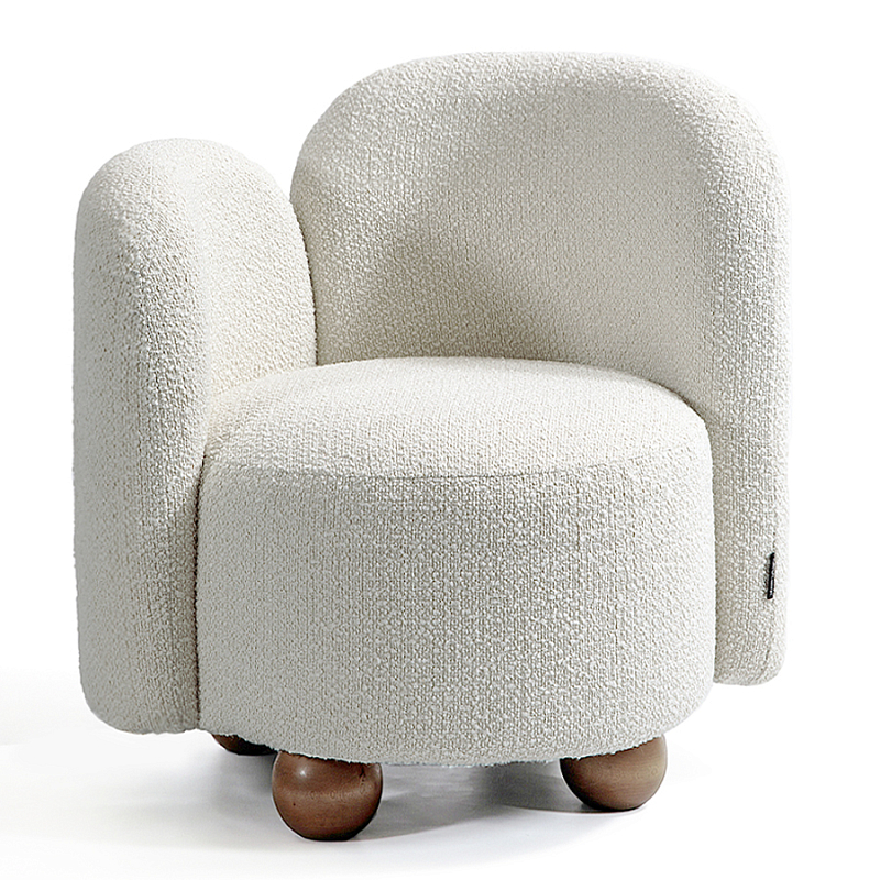 Кресло White Wooden Balls Белый Коричневый в Москве | Loft Concept 