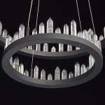 Люстра с двумя кольцами черного цвета с хрустальными элементами QUARTZ CRYSTAL варинант исполнения - 10 | Loft Concept в Москве