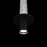 Подвесной светильник с узким цилиндрическим плафоном и черным металлическим декором Concrete Pipe варинант исполнения - 13 | Loft Concept в Москве