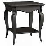 Стол журнальный черный из массива бука с полкой в стиле прованс Black Provence варинант исполнения - 2 | Loft Concept в Москве