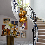 Люстра креативная из дисков цвета латунь Constellation Light and Style варинант исполнения - 5 | Loft Concept в Москве