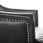 Кресло из натуральной кожи на 4-х деревянных ножках из массива бука Daniel Leather Armchair black варинант исполнения - 4 | Loft Concept в Москве