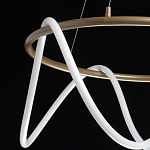 Люстра подвесная круглая золотого цвета с белыми изогнутыми световыми линиями Luke Lampco Tracer Lamp варинант исполнения - 8 | Loft Concept в Москве