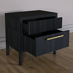 Прикроватная Тумбочка Primo с двумя ящиками Черный дуб варинант исполнения - 6 | Loft Concept в Москве