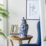 Ваза с крышкой и синим цветочным узором Blue & White Ornament  варинант исполнения - 5 | Loft Concept в Москве
