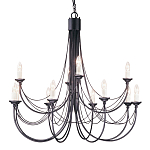 Люстра черного цвета ручной работы с канделябрами и переплетенной проволочной драпировкой Elstead Lighting варинант исполнения - 1 | Loft Concept в Москве