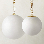 Подвесной светильник в форме шара из белого текстурного стекла Atmosphere варинант исполнения - 2 | Loft Concept в Москве