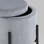 Серо-голубой пуф на черных ножках SANJAY варинант исполнения - 3 | Loft Concept в Москве