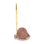 Часы настольные с шариковой металлической ручкой из натурального камня Stone Clock варинант исполнения - 9 | Loft Concept в Москве