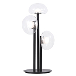 Настольная лампа с тремя прозрачными куполообразными плафонами и черным металлическим основанием Flos Wireline Lighting варинант исполнения - 1 | Loft Concept в Москве