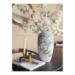 Ваза высокая с зелеными цветочными и птичьими мотивами Vase Inspired by Nature варинант исполнения - 4 | Loft Concept в Москве