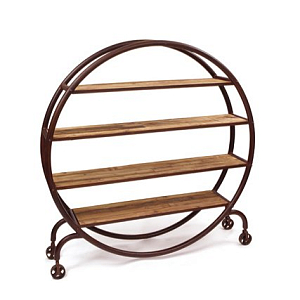 Стеллаж Industrial Metal Round Bookshelf