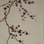 Обои ручная роспись Cherry Tree Special Colourway on Icefield dyed silk варинант исполнения - 2 | Loft Concept в Москве