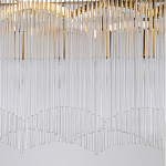 Люстра прямоугольная на цепях с прозрачными трубками и волнистым краем Nembus варинант исполнения - 5 | Loft Concept в Москве