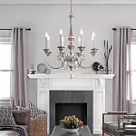 Люстра серебряного цвета с состаренным эффектом и декоративным подвесным шаром Kichler варинант исполнения - 3 | Loft Concept в Москве