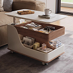 Журнальный столик передвижной с подъемной столешницей Table Trolley варинант исполнения - 6 | Loft Concept в Москве