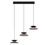 Люстра подвесная с тремя матовыми черными плафонами Obsidian Touch варинант исполнения - 2 | Loft Concept в Москве