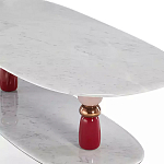 Дизайнерский журнальный стол на 2-х фигурных ножках с подстольем Lycad варинант исполнения - 2 | Loft Concept в Москве