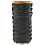 Ваза с декором из эко-кожи Leather Vase Green варинант исполнения - 1 | Loft Concept в Москве
