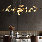 Люстра в виде золотой ветки с цветами и птичками Marvelous Garden варинант исполнения - 4 | Loft Concept в Москве