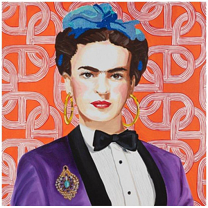 Картина Frida in Purple Power Suit with Hermès Wallpaper