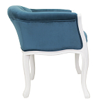 Кресло низкое в стиле прованс Louis French Armchair white and blue velour варинант исполнения - 1 | Loft Concept в Москве