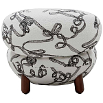 Кресло без подлокотников на деревянных ножках белое с вышивкой Sharp Armchair варинант исполнения - 3 | Loft Concept в Москве