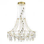 Люстра подвесная из металла с хрустальными прозрачными подвесками Quasar 81 варинант исполнения - 3 | Loft Concept в Москве