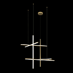 Люстра с 6-ю  пересекающимися цилиндрическими плафонами на тонких тросах Trumpet tube варинант исполнения - 5 | Loft Concept в Москве