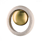 Бра с бежевым текстурным кольцом и латунным шаром в центре Tactile  варинант исполнения - 1 | Loft Concept в Москве