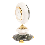 Часы настольные бронзовые из натуральных камней Мрамор и Змеевик Stone Clock варинант исполнения - 8 | Loft Concept в Москве