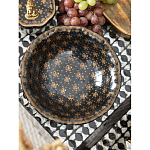 Блюдо черного цвета из фрафора на бронзовых ножках Eden Garden porcelain and bronze варинант исполнения - 4 | Loft Concept в Москве