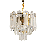 Люстра многоярусная с овальными прозрачными подвесками 28 см Harmonica варинант исполнения - 1 | Loft Concept в Москве