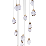 Большая каскадная люстра с хрустальными плафонами Esme Crystal Brass Cascade Chandelier 25 варинант исполнения - 3 | Loft Concept в Москве