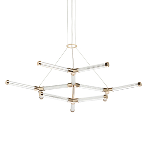 Люстра с геометрической конструкцией из вытянутых цилиндрических плафонов Hex Scaffold 